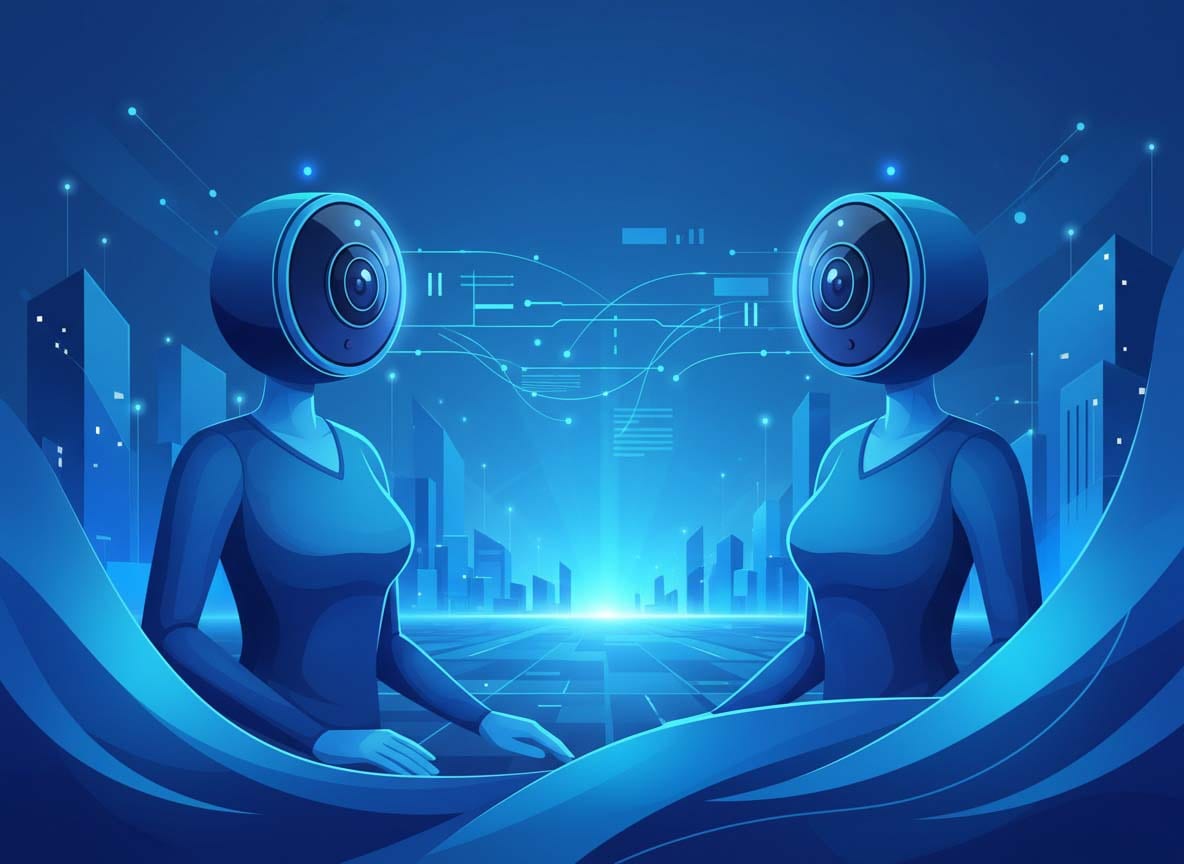 Deux personnes qui communiquent par webcam