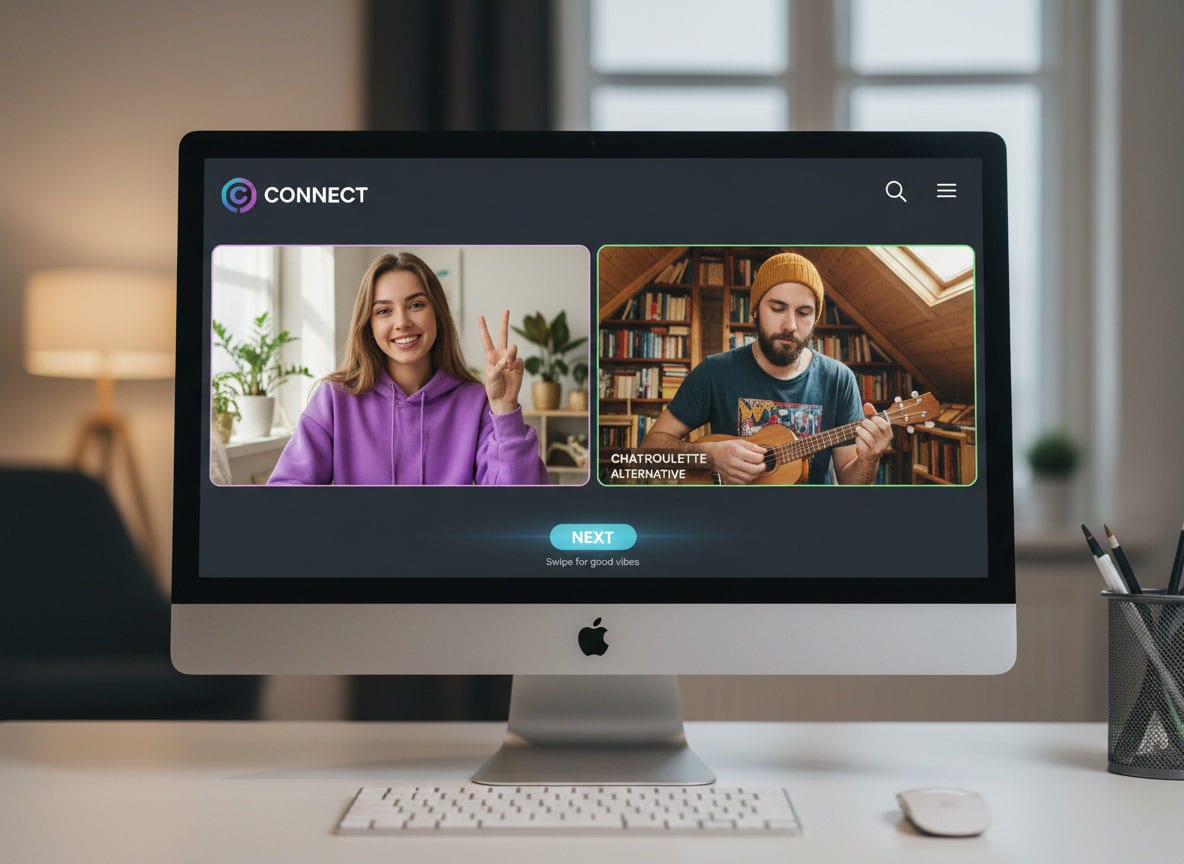 Man and women in OmeTV random video chat