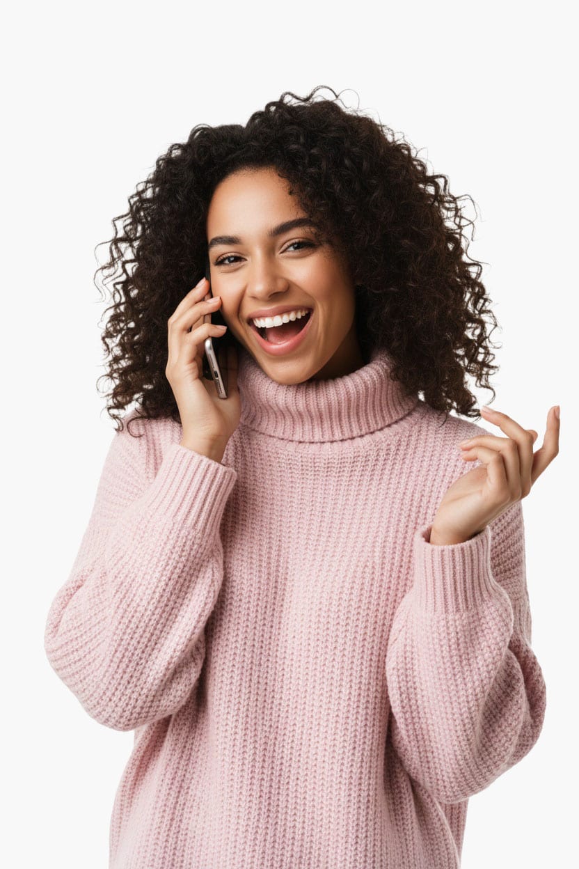 Cute girls speak on mobile phone